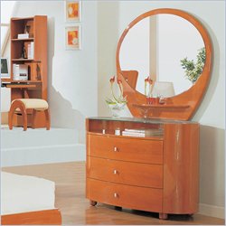 Global Furniture USA Emily Kids Dresser and Mirror Set in Cherry