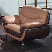 Global Furniture USA 2106 Leather Chair in Light/Dark Brown