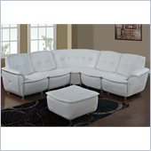 Global Furniture USA 5 Piece Leather/Leather Match Sectional in White