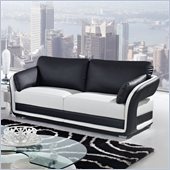 Global Furniture USA A189 Bonded Leather Sofa in Black/White