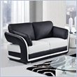 ADD TO YOUR SET: Global Furniture USA A189 Bonded Leather Loveseat in Black/White