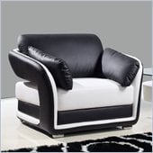Global Furniture USA A189 Bonded Leather Chair in Black/White