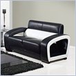 ADD TO YOUR SET: Global Furniture USA A199 Ultra Bonded Leather Loveseat in Black/White