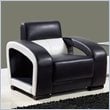 ADD TO YOUR SET: Global Furniture USA A199 Ultra Bonded Leather Chair in Black/White