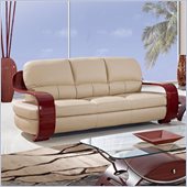 Global Furniture USA A230 Leather Match Sofa in Cappuccino