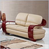 Global Furniture USA A230 Leather Match Loveseat in Cappuccino