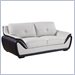 Global Furniture USA 3250 Leather Sofa in Gray and Black