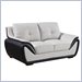 Global Furniture USA Leather Loveseat in Gray and Black