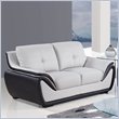 ADD TO YOUR SET: Global Furniture USA 3250 Bonded Leather Loveseat in Grey/Black
