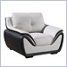Global Furniture USA 3250 Leather Arm Chair in Gray and Black