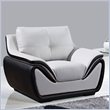 ADD TO YOUR SET: Global Furniture USA 3250 Bonded Leather Chair in Grey/Black