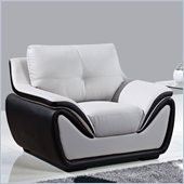 Global Furniture USA 3250 Bonded Leather Chair in Grey/Black