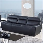 Global Furniture USA 3730 Leather Sofa in Black