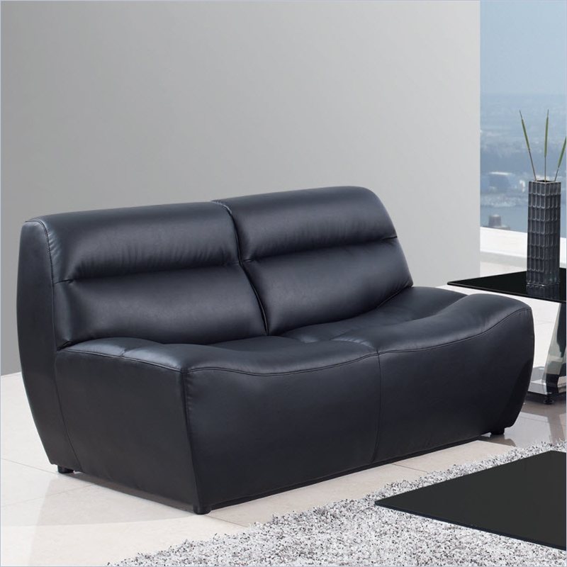 Global Furniture U3730 Leather Loveseat - Black
