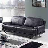 Global Furniture USA 4030 Leather Sofa in Black