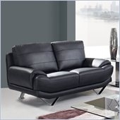 Global Furniture USA 4030 Leather Loveseat in Black