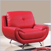 Global Furniture USA 4120 Leather Chair in Red