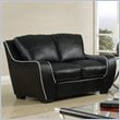 ADD TO YOUR SET: Global Furniture USA 8080 Loveseat in Black with White Welt