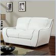 ADD TO YOUR SET: Global Furniture USA 8080 Loveseat in White with Black Welt