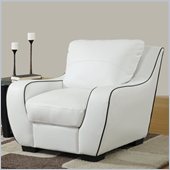 Global Furniture USA 8080 Chair in White with Black Welt