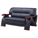 Global Furniture USA Leather Loveseat in Black