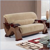 Global Furniture USA 2033 Loveseat in Champion Froth/Light Brown PVC