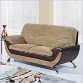 Global Furniture USA 4160 Loveseat in Champion Froth/Chocolate Leather