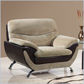 Global Furniture USA 4160 Chair in Champion Froth/Chocolate Leather
