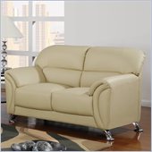 Global Furniture USA 9103 PVC Loveseat in Cappuccino/Chrome Legs