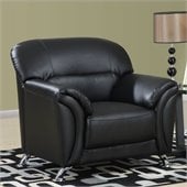 Global Furniture USA 9103 PVC Chair in Black/Chrome Legs
