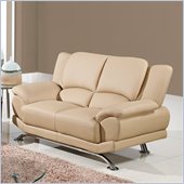Global Furniture USA 9908 Loveseat in Cappuccino with Chrome Legs