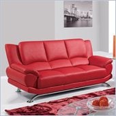 Global Furniture USA 9908 Sofa in Red With Chrome Legs