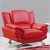 Global Furniture USA 9908 Chair in Red With Chrome Legs