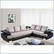 ADD TO YOUR SET: Global Furniture USA 7208 2 Piece Sectional in Grey Fabric / Black PU