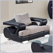 ADD TO YOUR SET: Global Furniture USA 7208 Chair in Grey Fabric / Black Pu