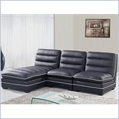 Global Furniture USA 4150 3 Piece Sectional in Black PU