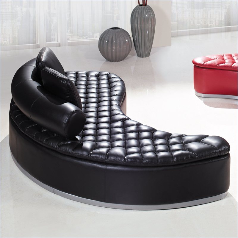 Global Furniture UA005 Leather Sofa - Black