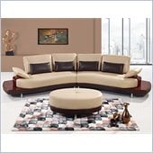 Global Furniture USA A131 2 Piece Sectional in Cappuccino and Brown