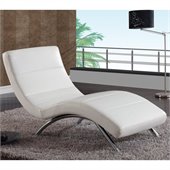 Global Furniture USA R820 Chaise in White with Chrome Legs