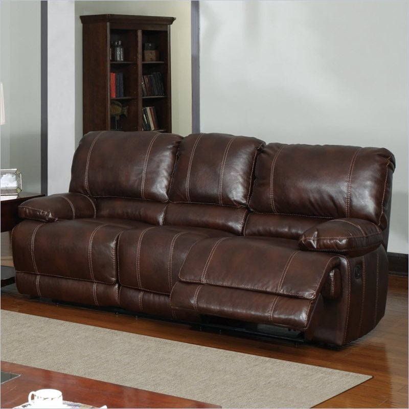 Global Furniture U1953 Leather Reclining Sofa - Brown