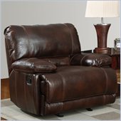 Global Furniture USA 1953 Glider Recliner Chair in Brown Leather
