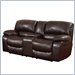 Global Furniture USA Leather Console Reclining Loveseat in Burgundy