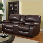 Global Furniture USA 8122 Console Reclining Loveseat in Burgundy Leather