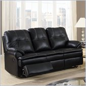 Global Furniture USA 1078 Motion Sofa in Black Microfiber