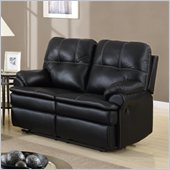 Global Furniture USA 1078 Motion Loveseat in Black Microfiber