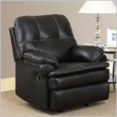 Global Furniture USA 1078 Rocker Recliner Chair in Black Microfiber