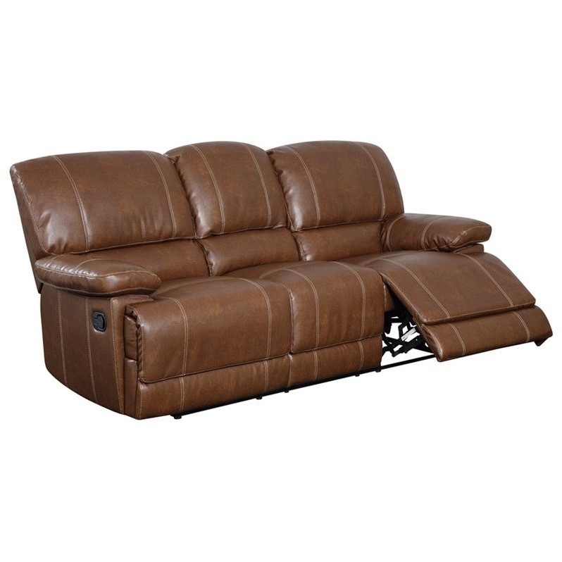 Global Furniture U9963 Leather Reclining Sofa - Brown