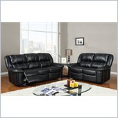 Global Furniture USA 9966 2 Piece Reclining Sofa in Black Leather