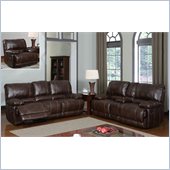 Global Furniture USA 1953 Recliner 3 Piece Sofa Set in Brown Leather