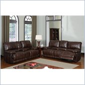 Global Furniture USA 1953 Recliner 2 Piece Sofa Set in Brown Leather